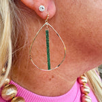 Emerald Cascade Teardrop Hoop Earrings - The Pink Pineapple 850