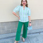 Emerald Ease Straight - Leg Pants - The Pink Pineapple 850