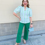 Emerald Ease Straight - Leg Pants - The Pink Pineapple 850