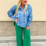 Emerald Ease Straight - Leg Pants - The Pink Pineapple 850