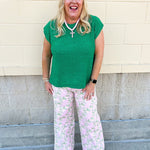 Emerald Ease Textured Knit Top - The Pink Pineapple 850
