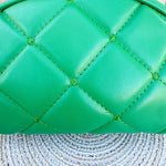 Emerald Luxe Quilted Cosmetic Pouch - The Pink Pineapple 850