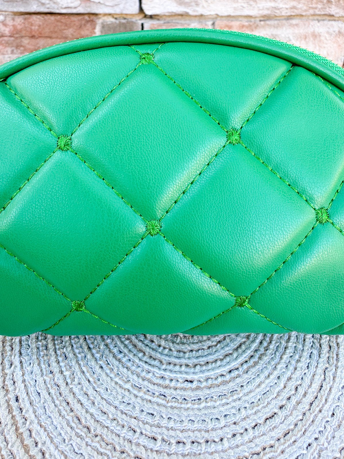 Emerald Luxe Quilted Cosmetic Pouch - The Pink Pineapple 850