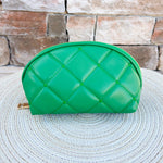Emerald Luxe Quilted Cosmetic Pouch - The Pink Pineapple 850