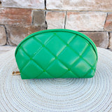 Emerald Luxe Quilted Cosmetic Pouch - The Pink Pineapple 850