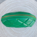 Emerald Luxe Quilted Cosmetic Pouch - The Pink Pineapple 850