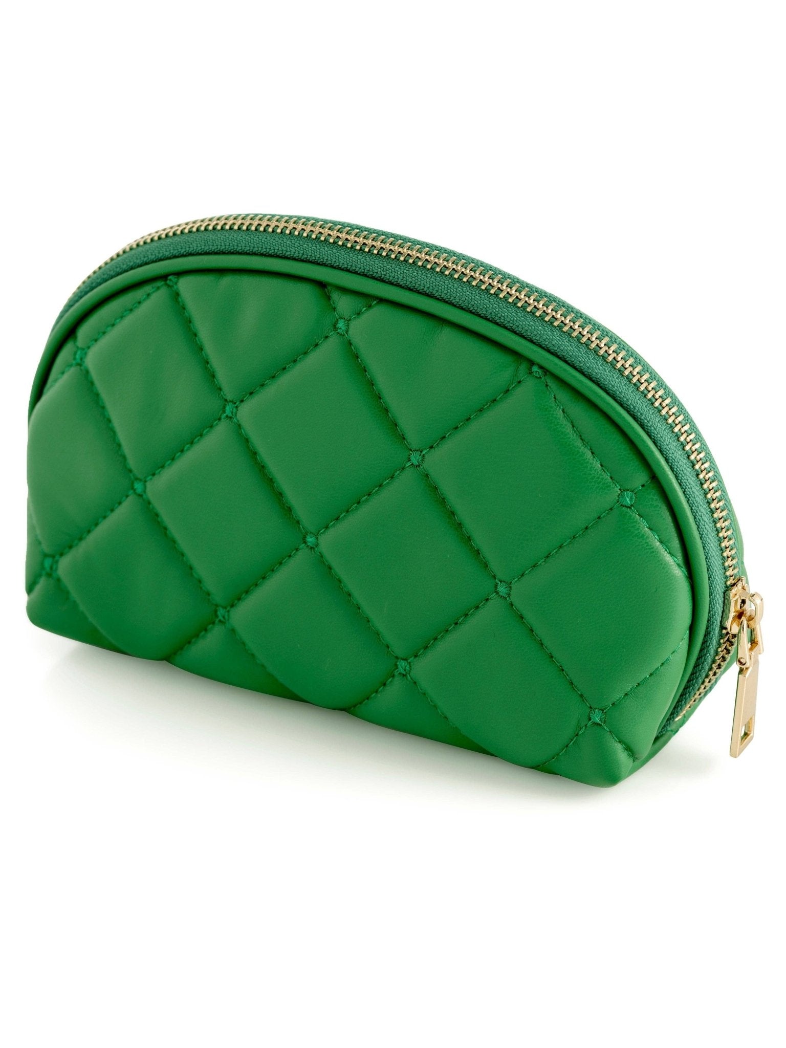 Emerald Luxe Quilted Cosmetic Pouch - The Pink Pineapple 850