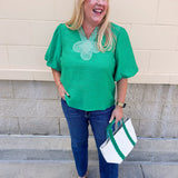 Emerald Poise Embroidered Top - The Pink Pineapple 850