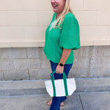 Emerald Poise Embroidered Top - The Pink Pineapple 850