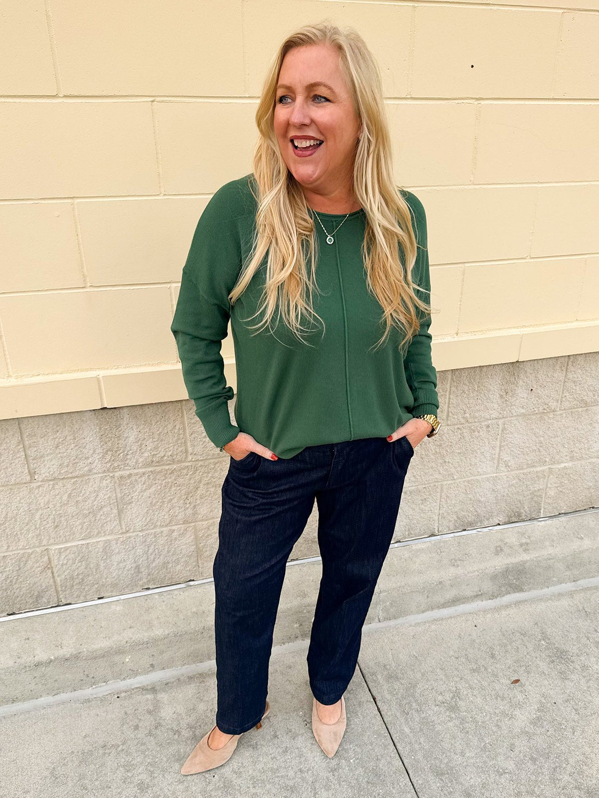 Emerald Stitch and Story Knit Sweater - The Pink Pineapple 850