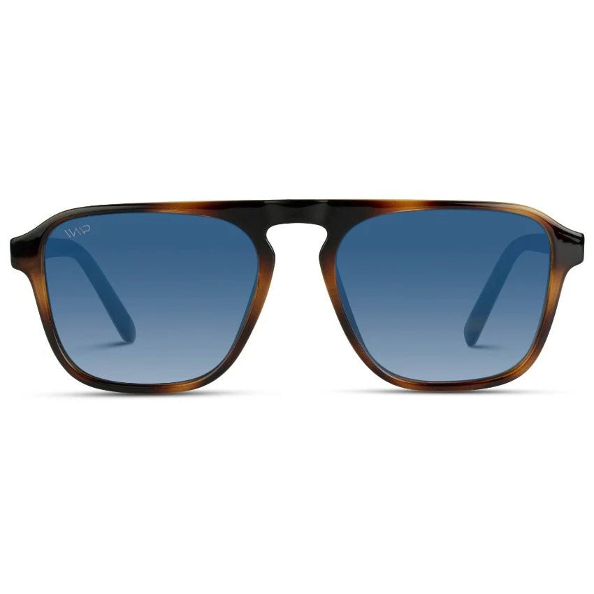 Emerson Square Aviator Polarized Sunglasses - Tortoise/Blue Lens - The Pink Pineapple 850