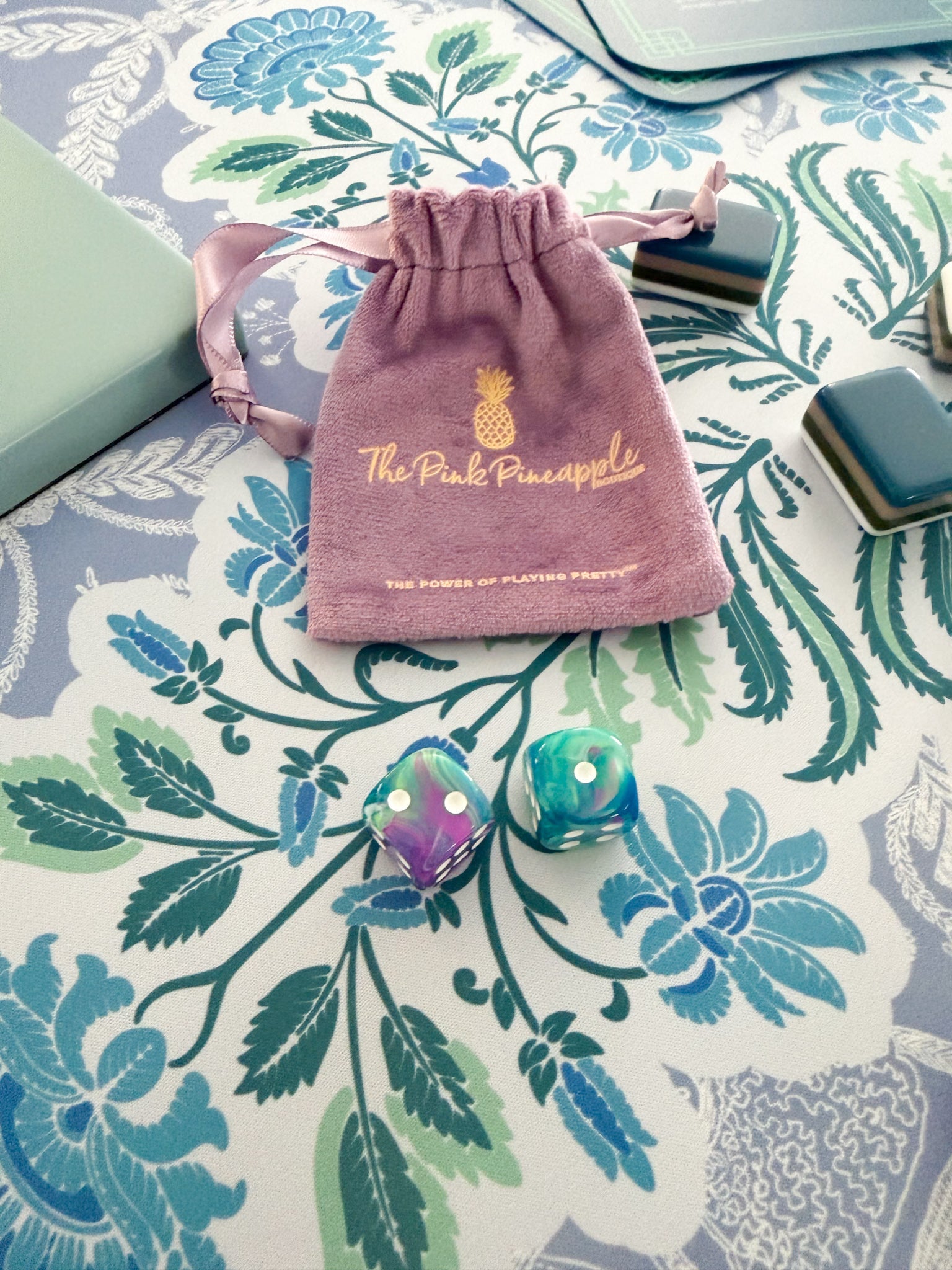 Empress Elysium Mahjong Dice - The Pink Pineapple 850