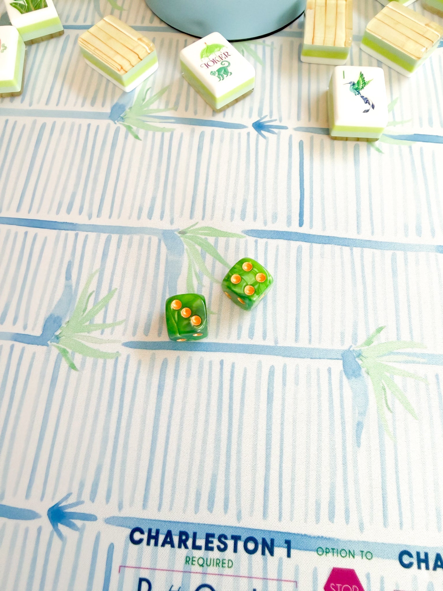 Empress Green Mahjong Dice - The Pink Pineapple 850