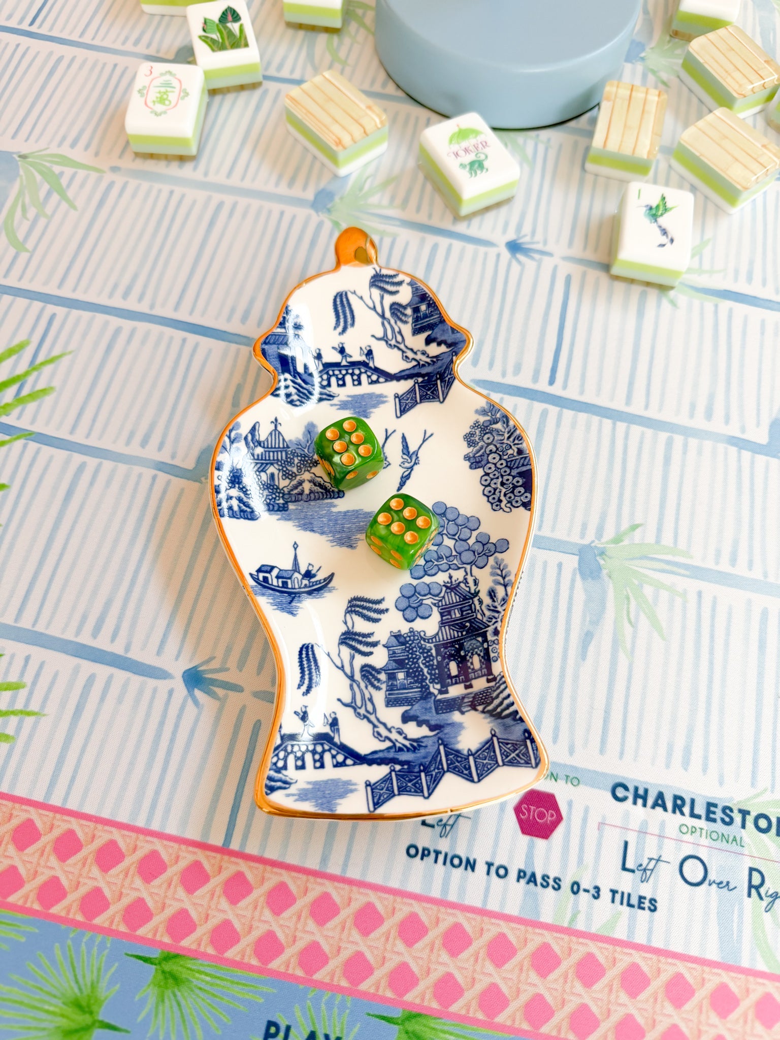 Empress Green Mahjong Dice - The Pink Pineapple 850