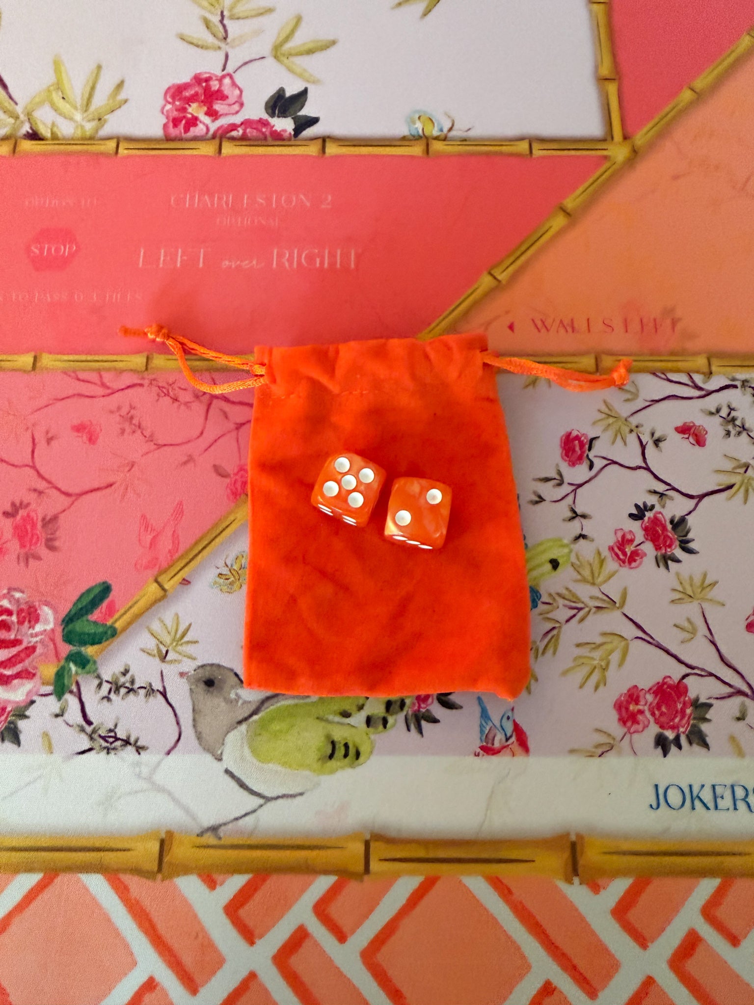 Empress Orange Mahjong Dice - The Pink Pineapple 850