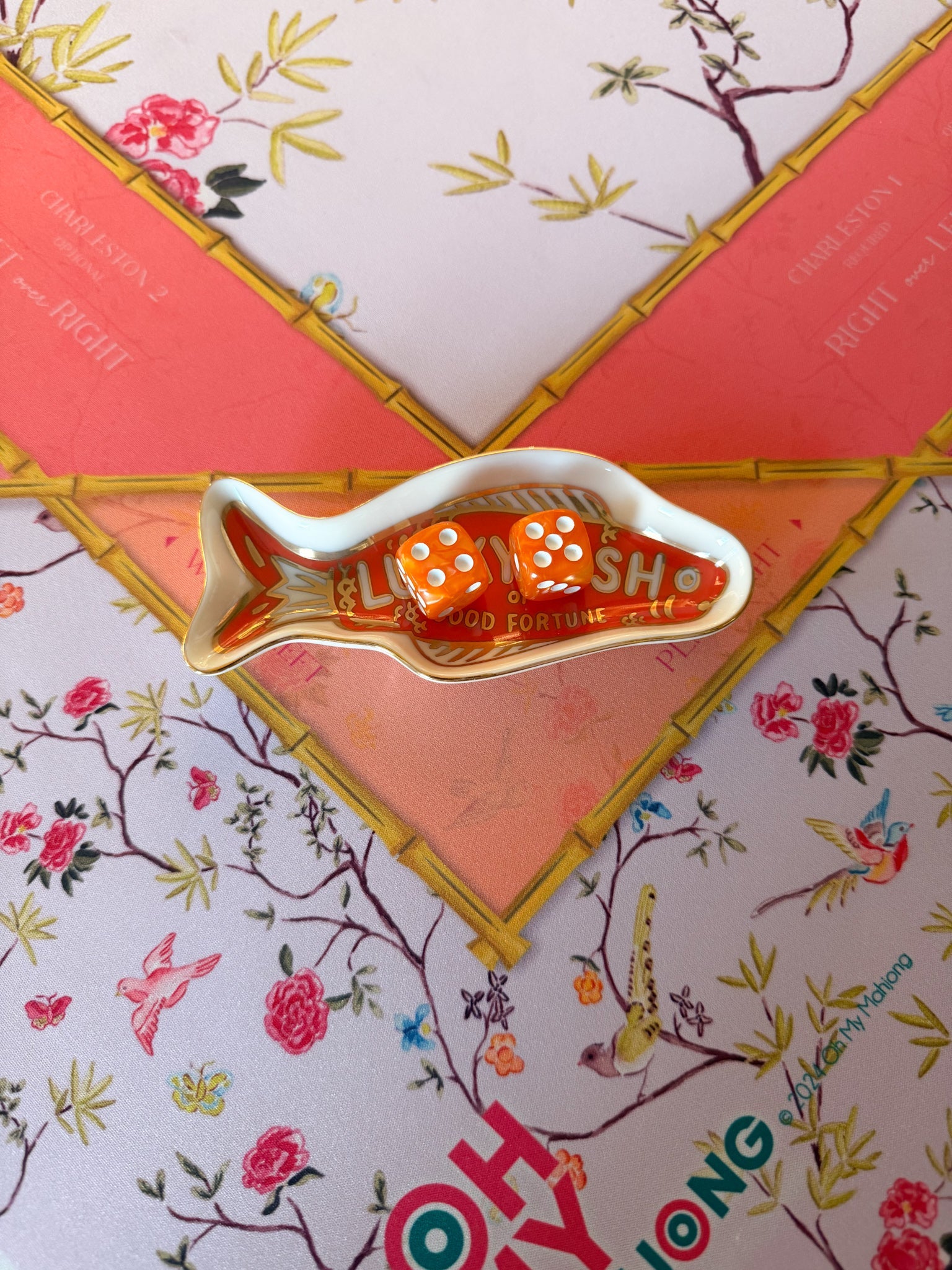 Empress Orange Mahjong Dice - The Pink Pineapple 850