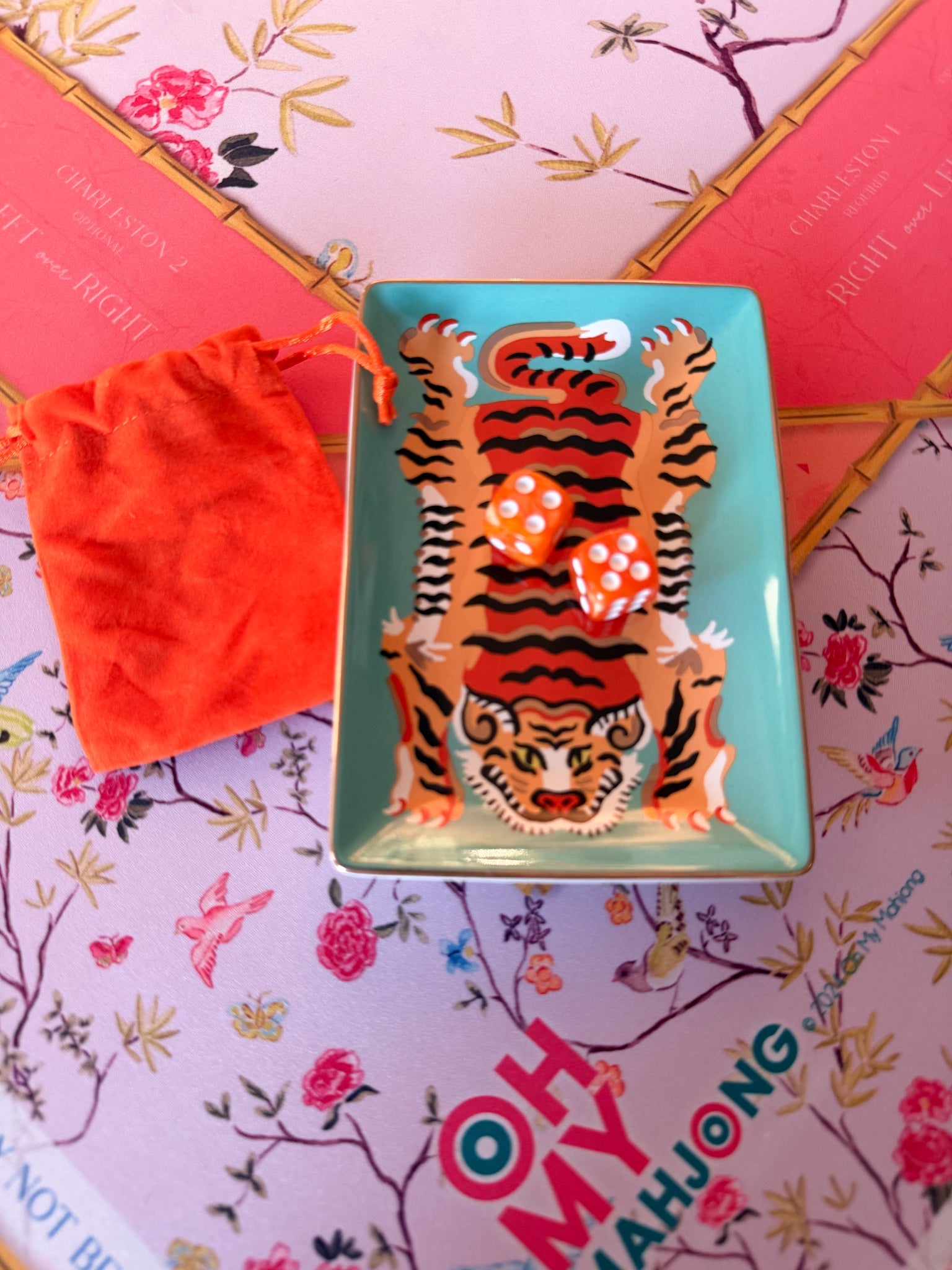 Empress Orange Mahjong Dice - The Pink Pineapple 850