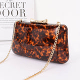 Enamel Faux Leather Tortoise Party Clutch - The Pink Pineapple 850