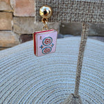 Enamel Mahjong Earrings - The Pink Pineapple 850