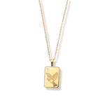 Engraved Sparrow One Bam Mahjong Necklace - The Pink Pineapple 850