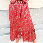 Escape To Comfort Satin Floral Pants - The Pink Pineapple 850