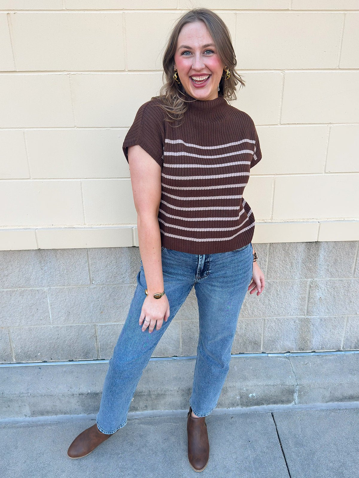 Espresso Charm Knit Top - The Pink Pineapple 850