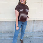 Espresso Charm Knit Top - The Pink Pineapple 850