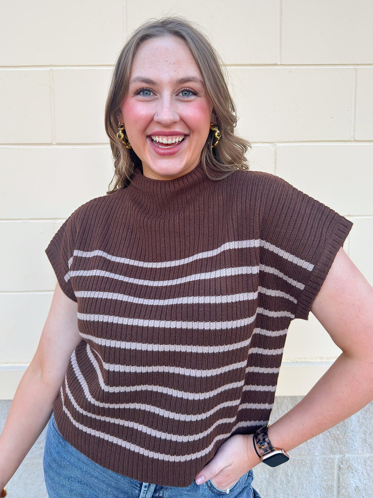 Espresso Charm Knit Top - The Pink Pineapple 850