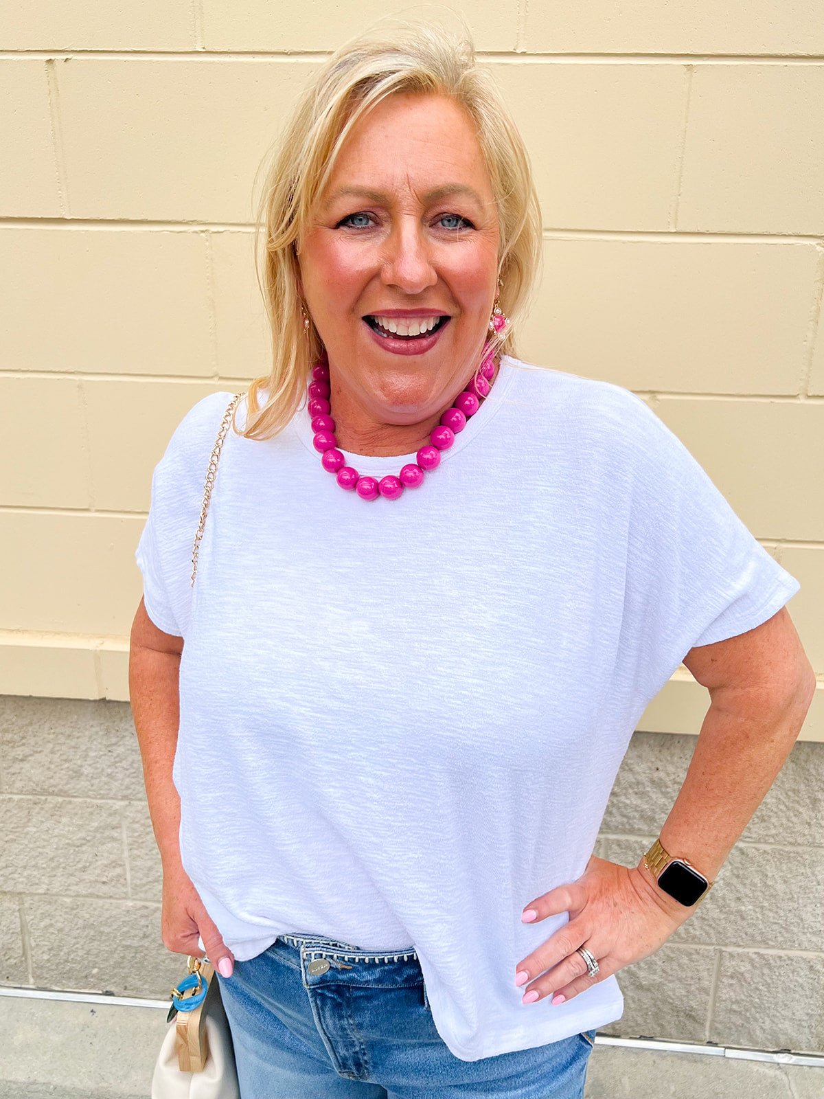 Essential Luxe White Tee - The Pink Pineapple 850