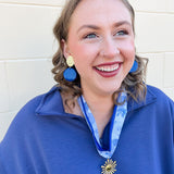 Evening Chic Gold & Cobalt Earrings - The Pink Pineapple 850