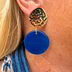 Evening Chic Gold & Cobalt Earrings - The Pink Pineapple 850