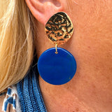 Evening Chic Gold & Cobalt Earrings - The Pink Pineapple 850