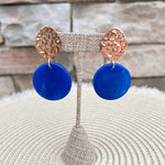 Evening Chic Gold & Cobalt Earrings - The Pink Pineapple 850