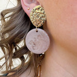 Evening Chic Gold Taupe Earrings - The Pink Pineapple 850