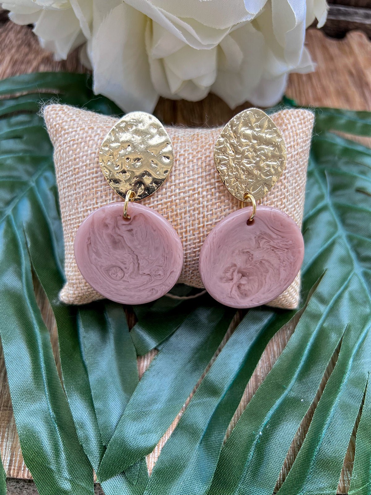Evening Chic Gold Taupe Earrings - The Pink Pineapple 850