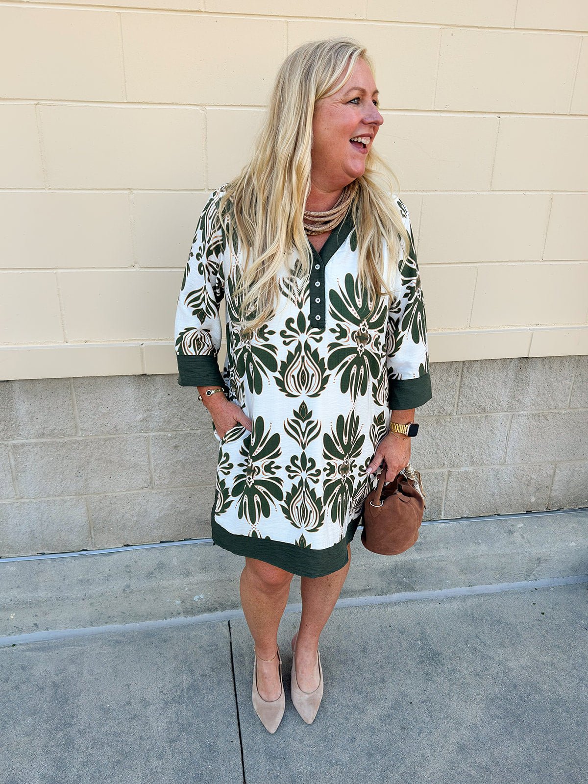 Evergreen Charm Mini Dress - The Pink Pineapple 850