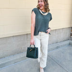 Evergreen Escape Woven Crossbody in Forest Green - The Pink Pineapple 850