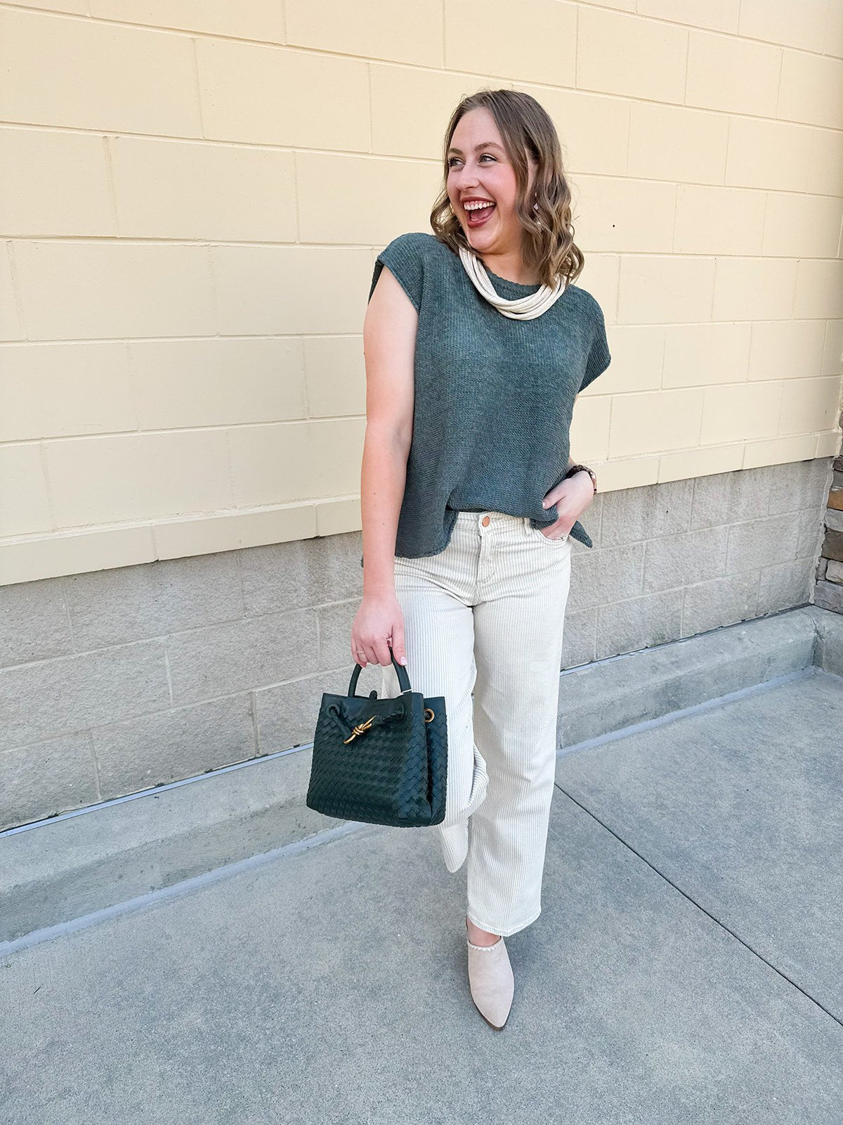 Evergreen Escape Woven Crossbody in Forest Green - The Pink Pineapple 850