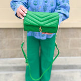 Evergreen Luxe Quilted Crossbody - The Pink Pineapple 850