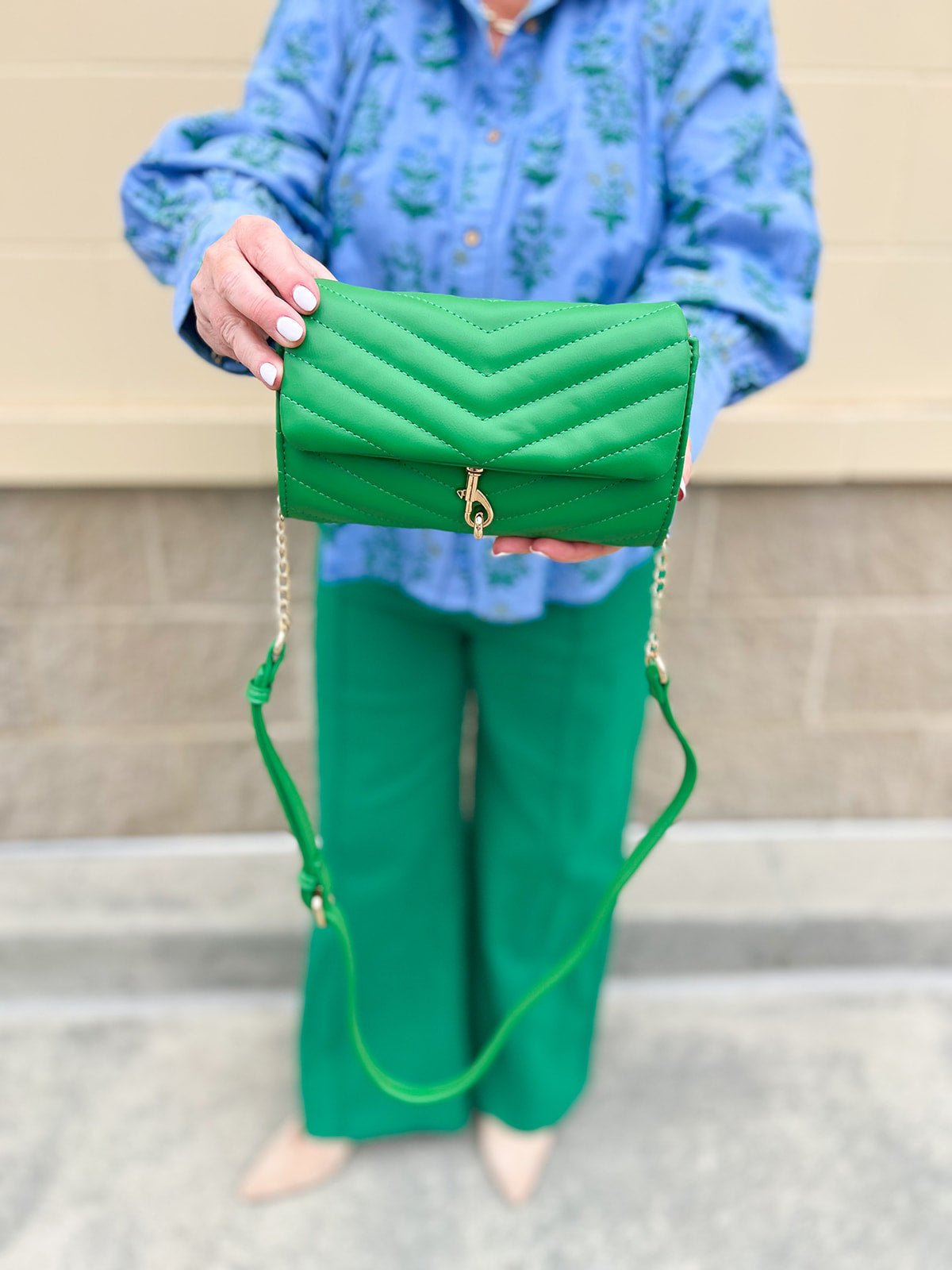 Evergreen Luxe Quilted Crossbody - The Pink Pineapple 850