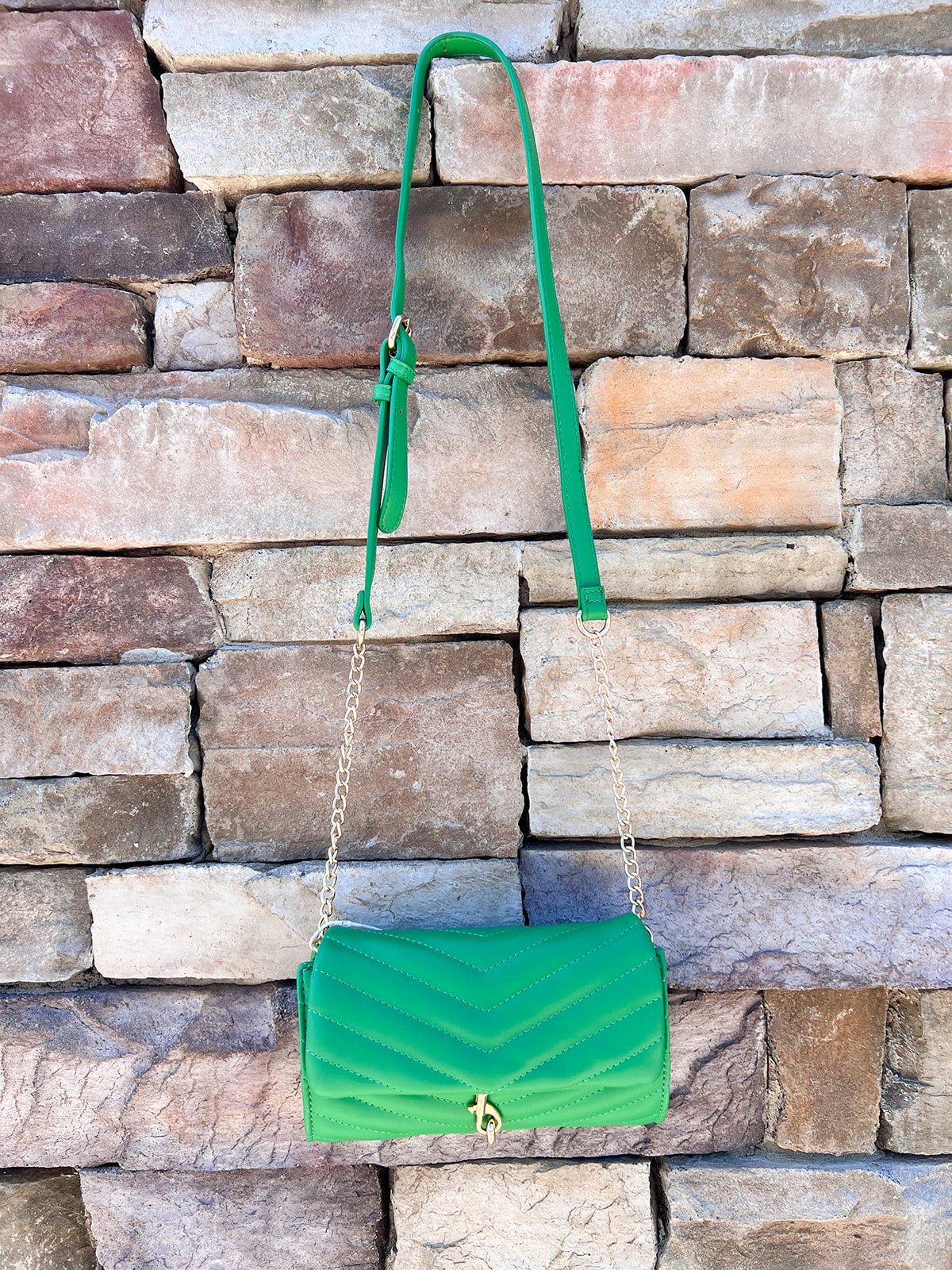 Evergreen Luxe Quilted Crossbody - The Pink Pineapple 850