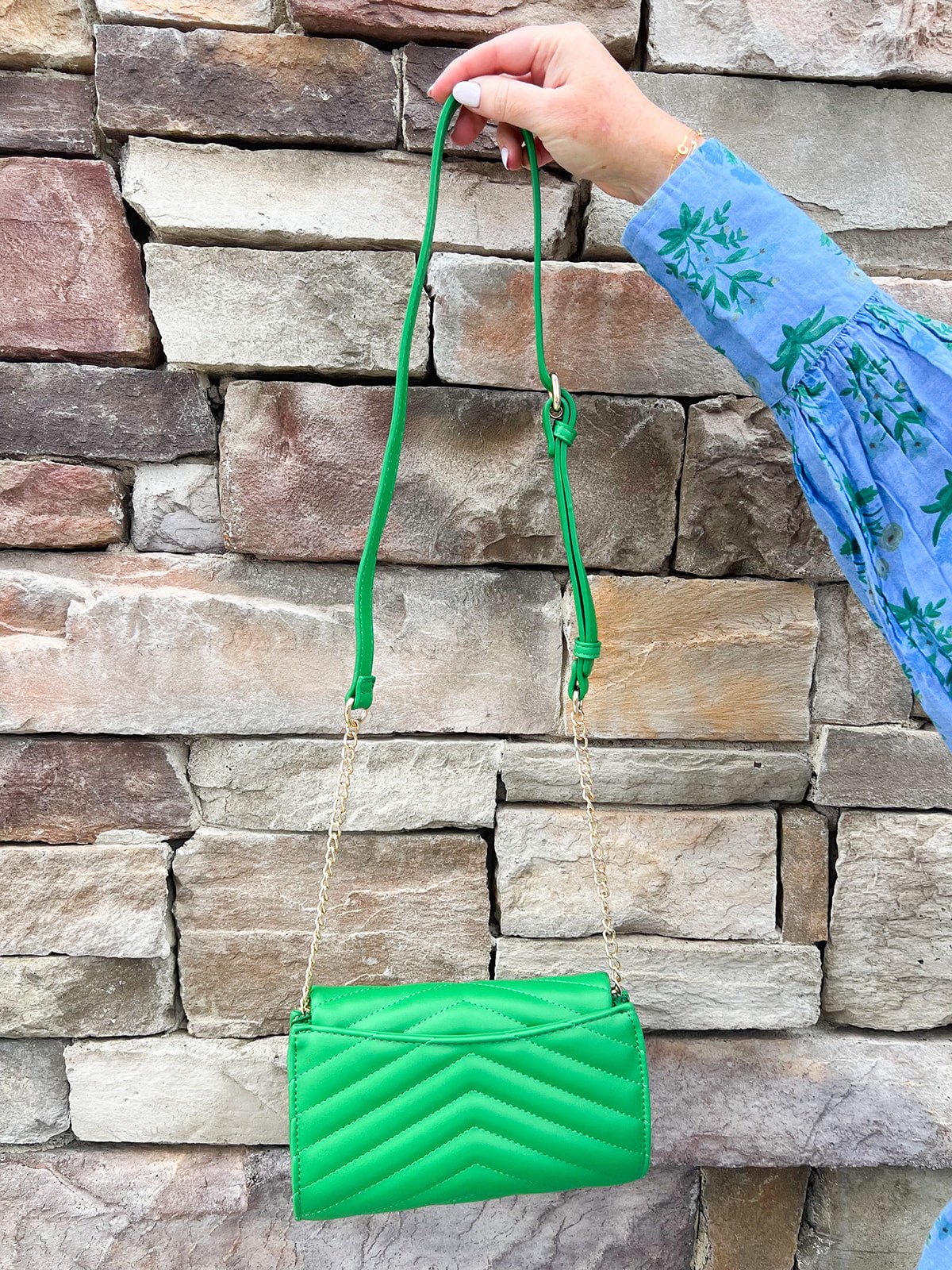 Evergreen Luxe Quilted Crossbody - The Pink Pineapple 850