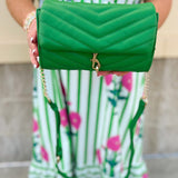Evergreen Luxe Quilted Crossbody - The Pink Pineapple 850