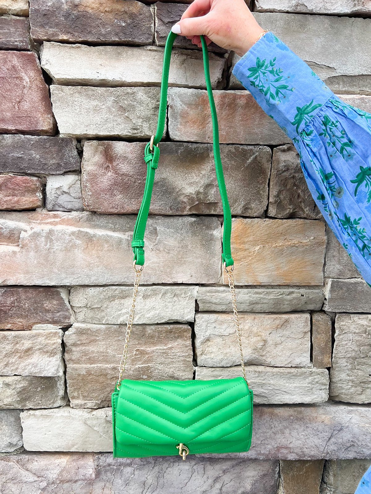 Evergreen Luxe Quilted Crossbody - The Pink Pineapple 850