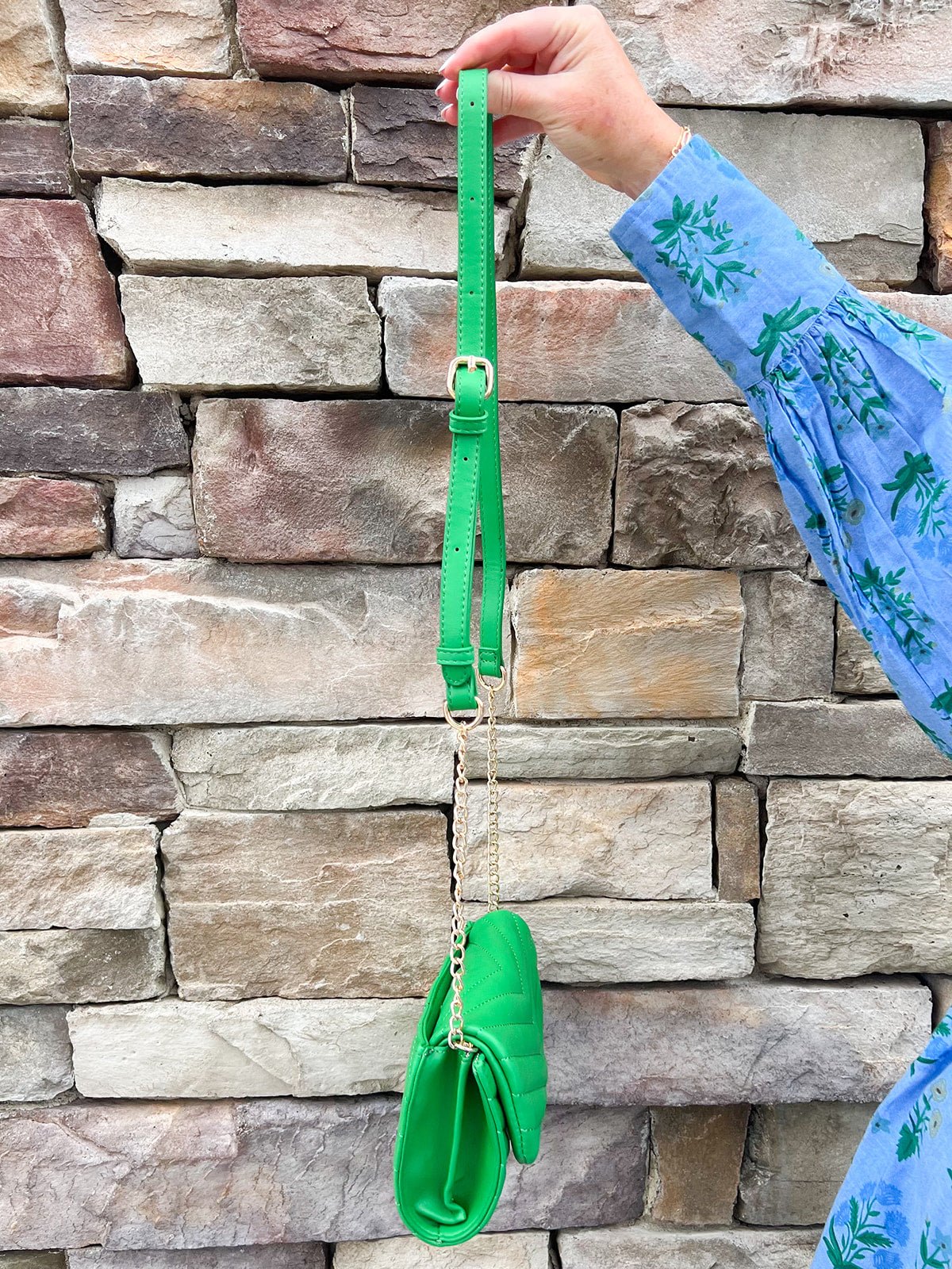 Evergreen Luxe Quilted Crossbody - The Pink Pineapple 850