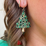 Evergreen Pearl Christmas Tree Dangle Earrings - The Pink Pineapple 850
