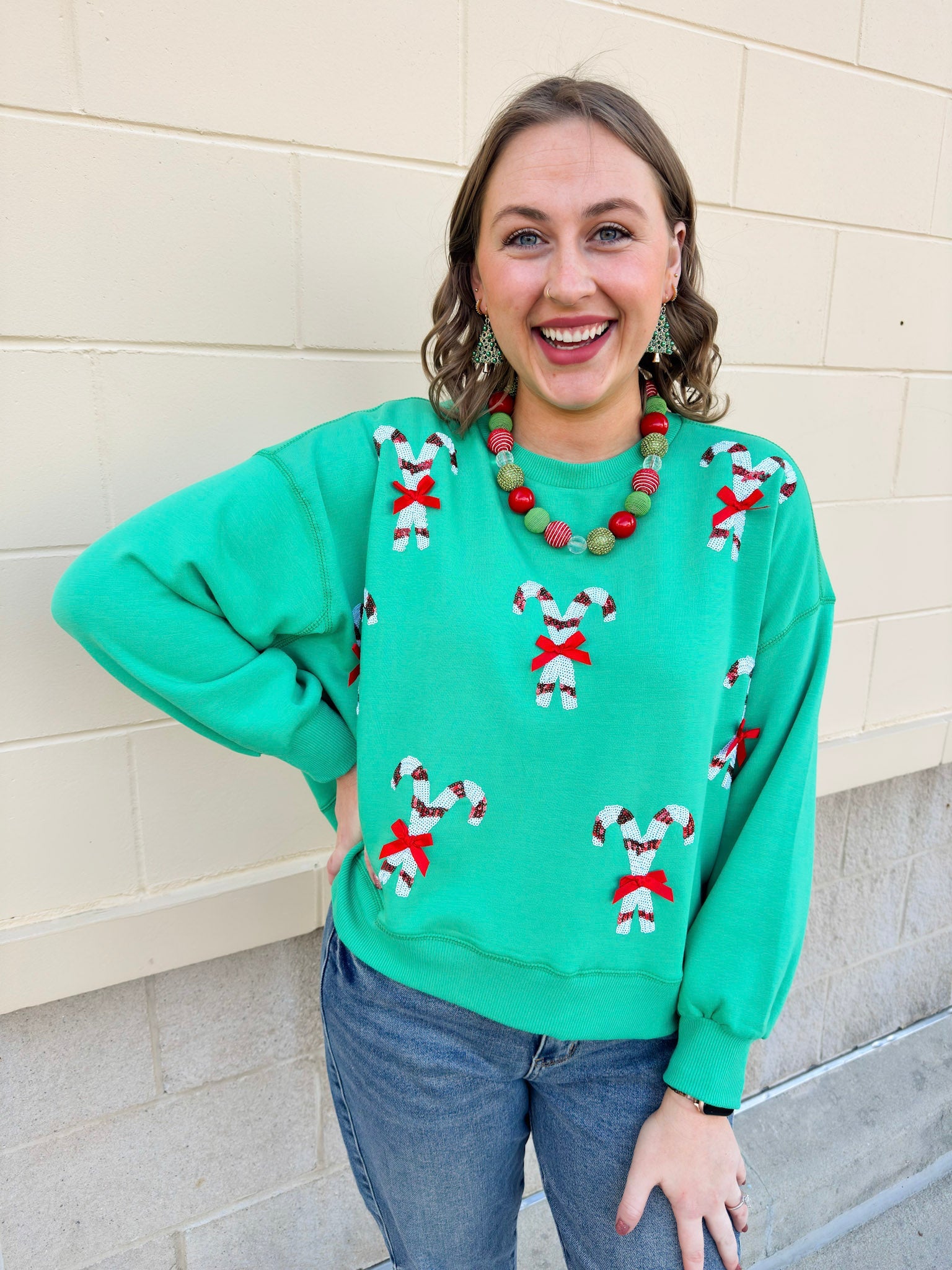 Evergreen Pearl Christmas Tree Dangle Earrings - The Pink Pineapple 850