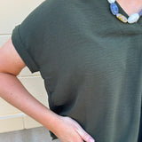 Evergreen Texture Top - The Pink Pineapple 850