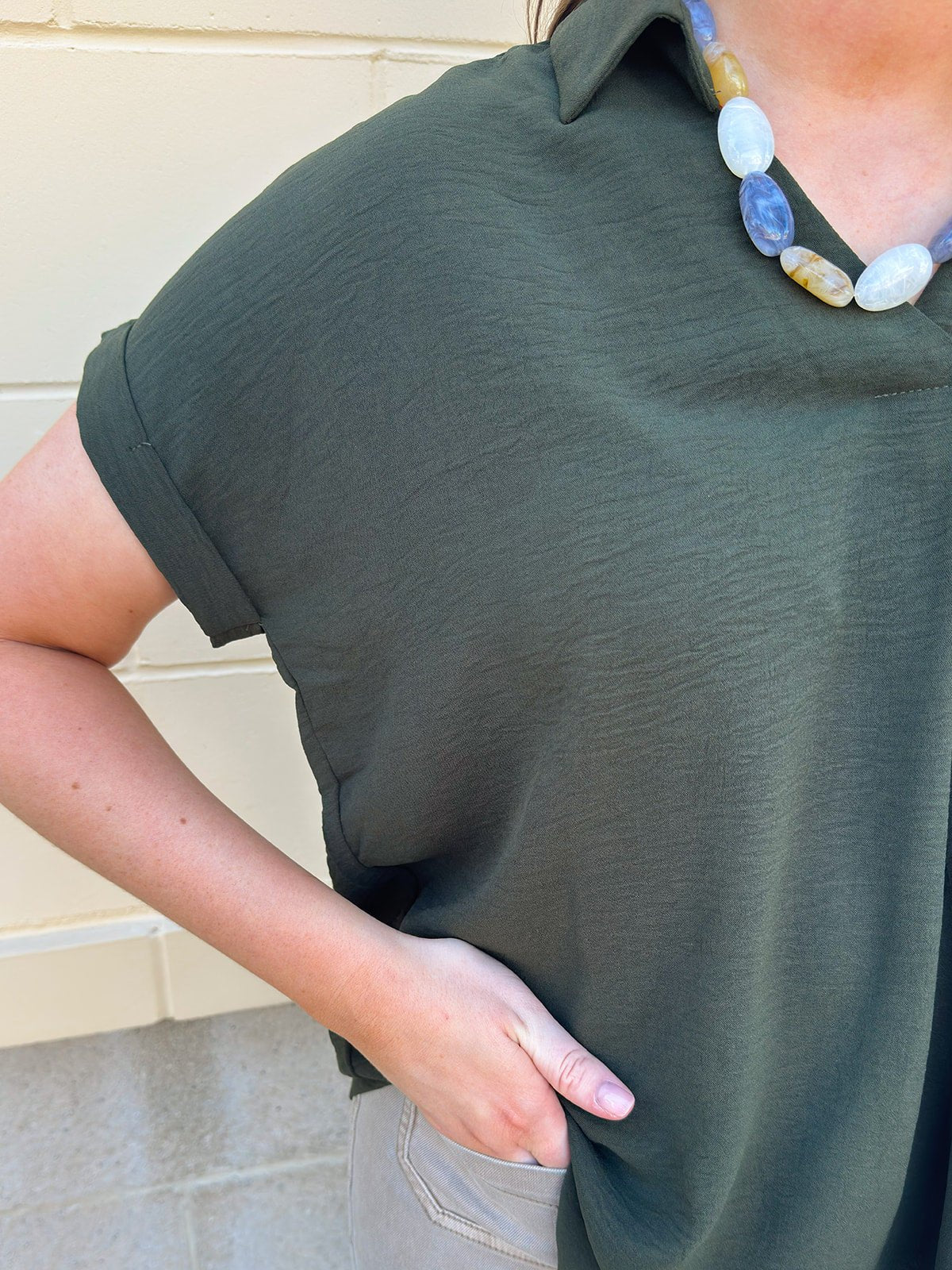 Evergreen Texture Top - The Pink Pineapple 850