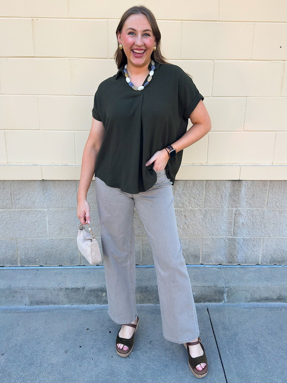 Evergreen Texture Top - The Pink Pineapple 850